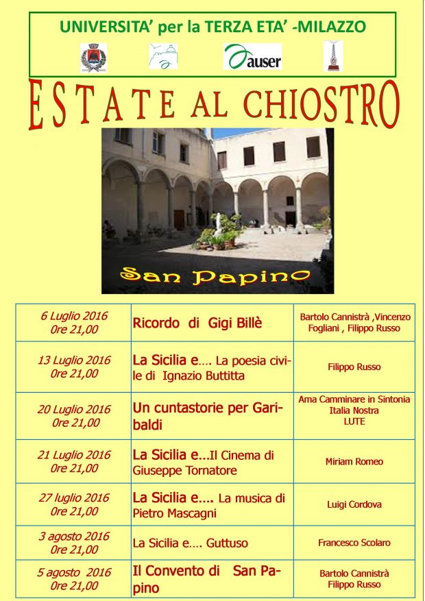 Estate al Chiostro, San Papino: il programma