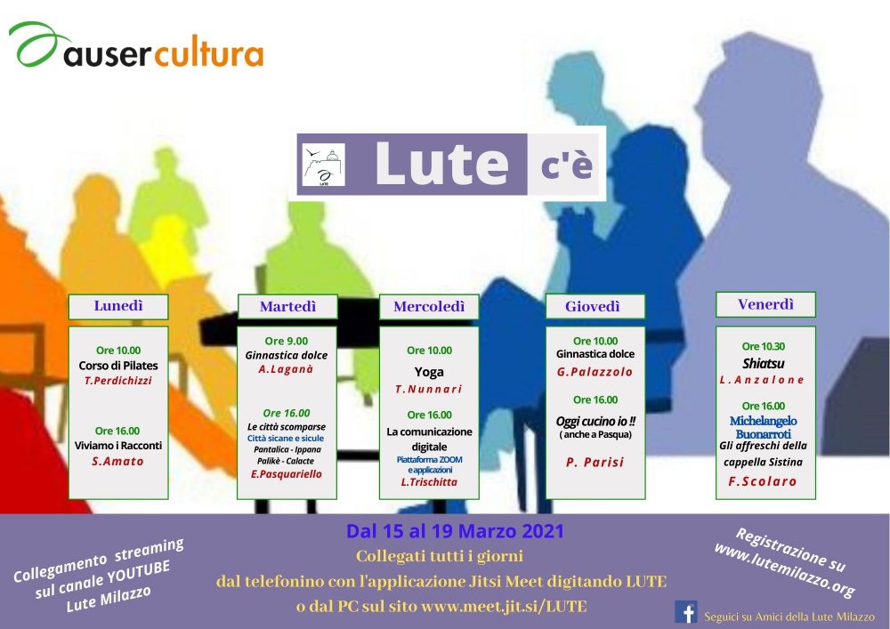 Programma dei corsi dal 15 al 19 marzo 2021