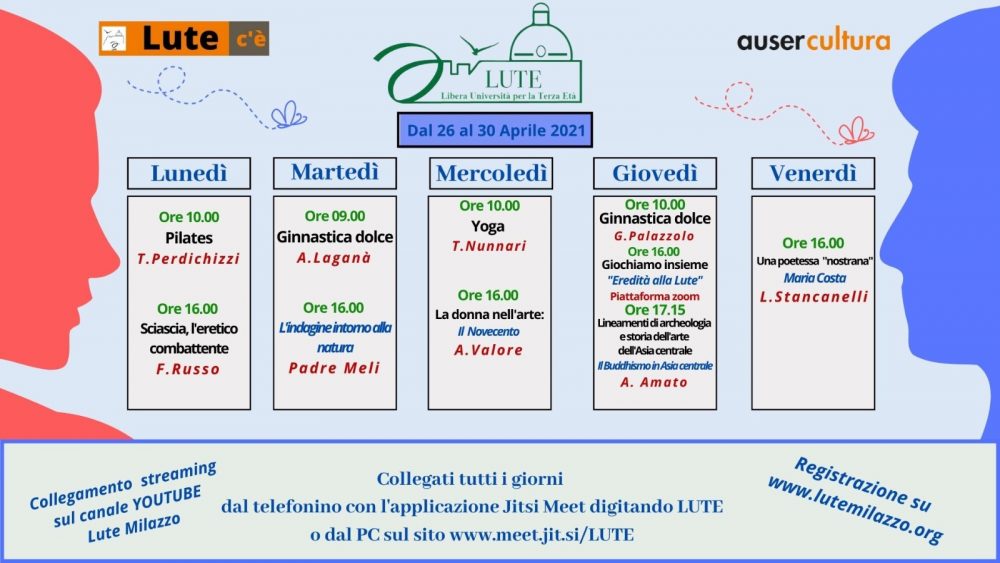 Programma dei corsi dal 26 al 30 aprile 2021