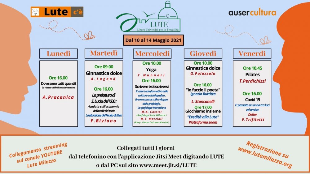Programma dei corsi dal 10 al 14 maggio 2021