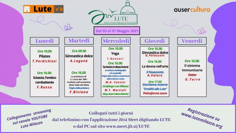 Programma dei corsi dal 3 al 7 maggio 2021