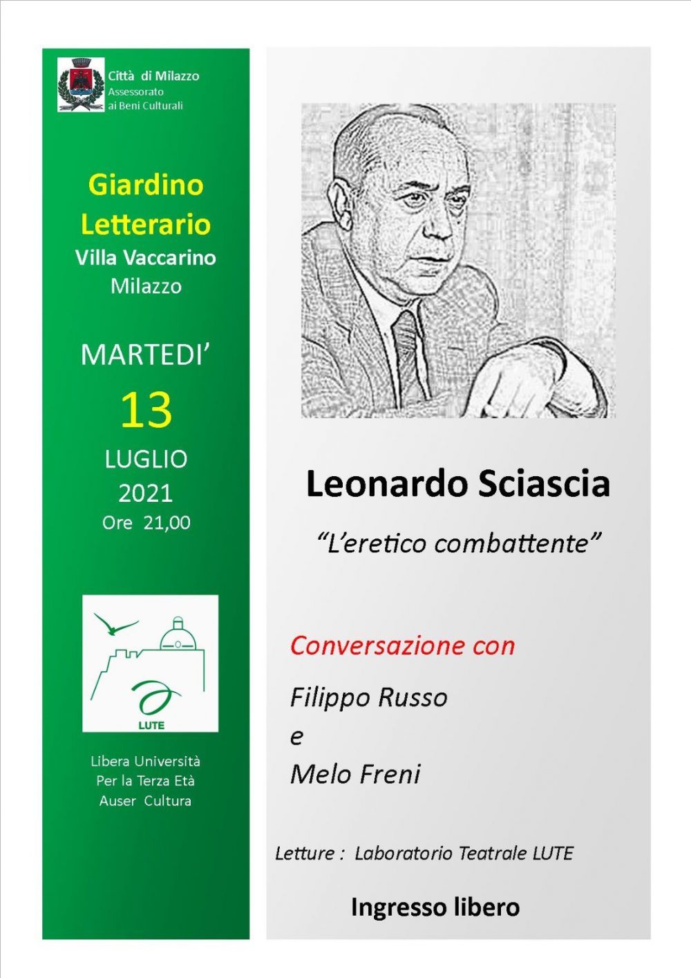 FILIPPO RUSSO - MELO FRENI: Leonardo Sciascia, "L'eretico combattente"