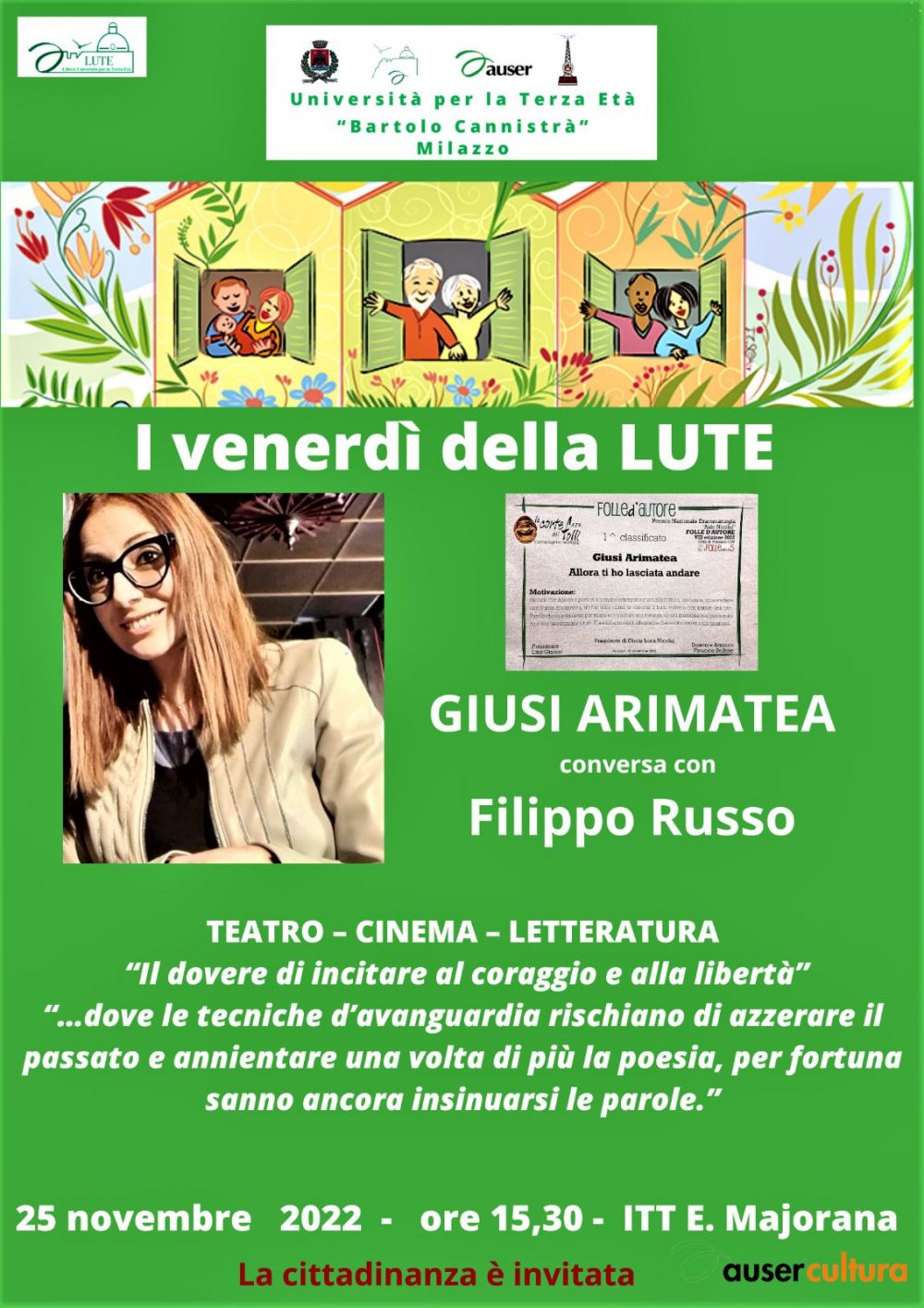 GIUSI ARIMATEA: Teatro - Cinema - Letteratura
