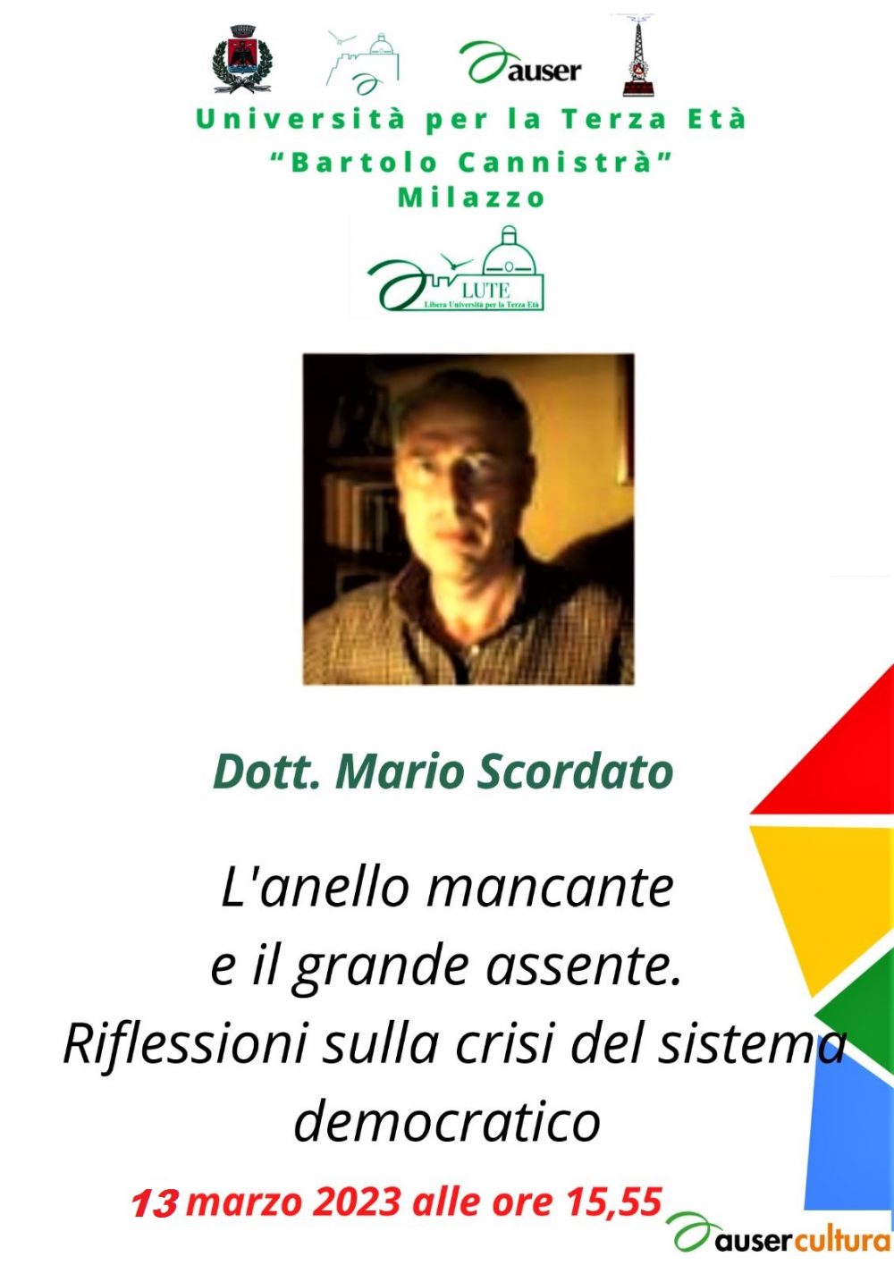 MARIO SCORDATO: L'anello mancante e il grande assente