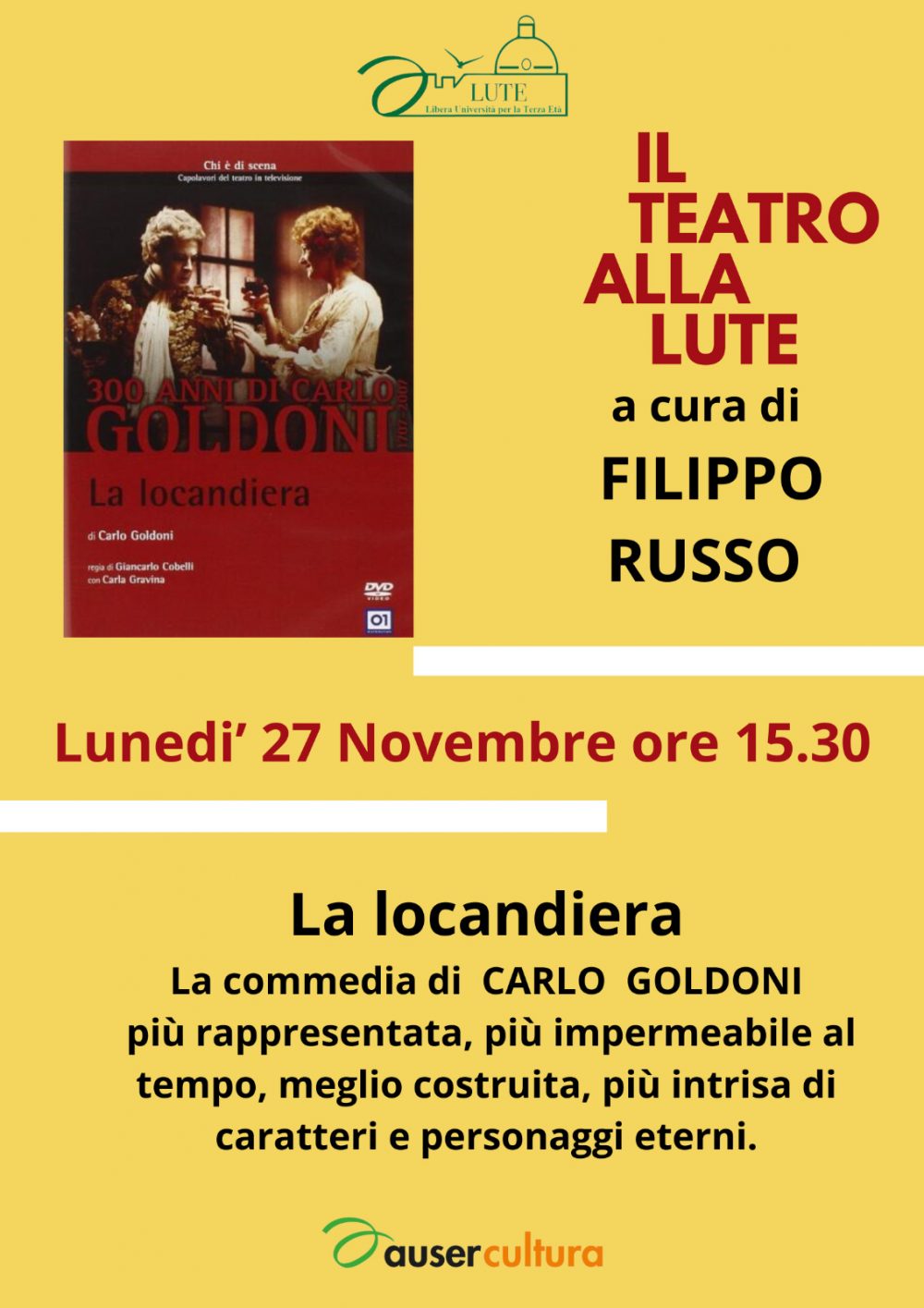 Il Teatro alla LUTE a cura di RUSSO FILIPPO: La locandiera di Carlo Goldoni