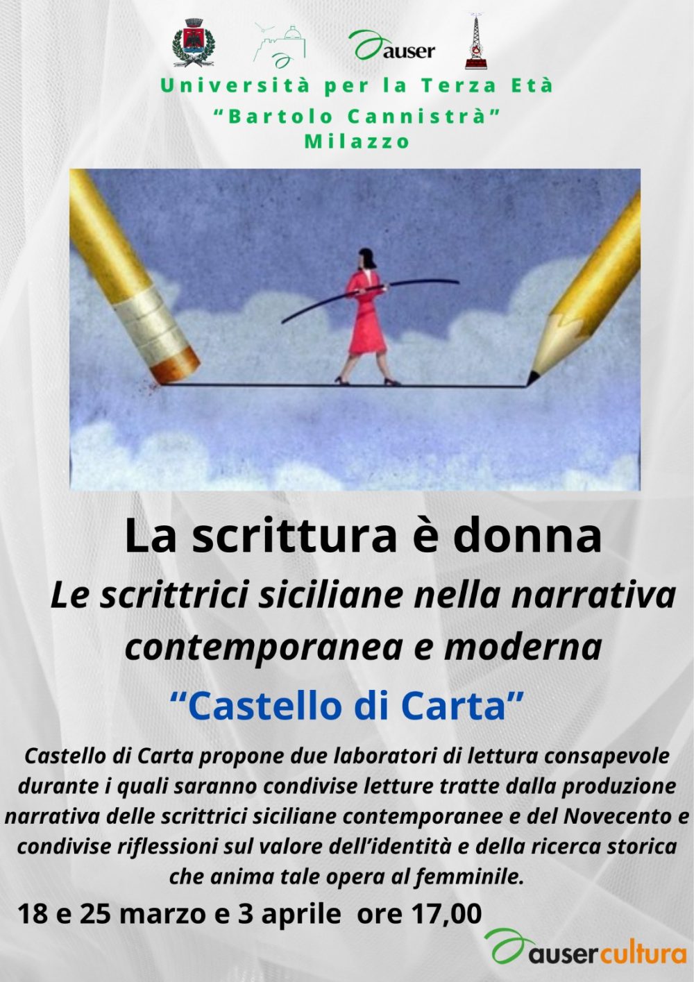 CASTELLO DI CARTA: La scrittura è donna
